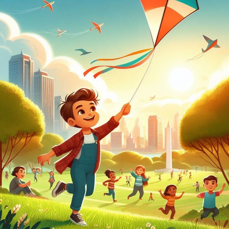 A child flying a kite
