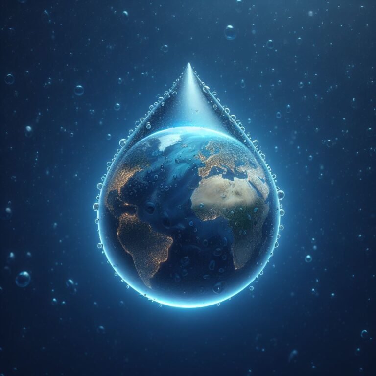 the earth made out of water drop