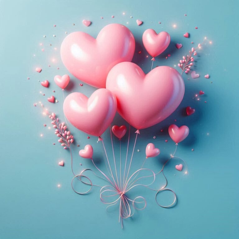 Pink hearth shaped balloons